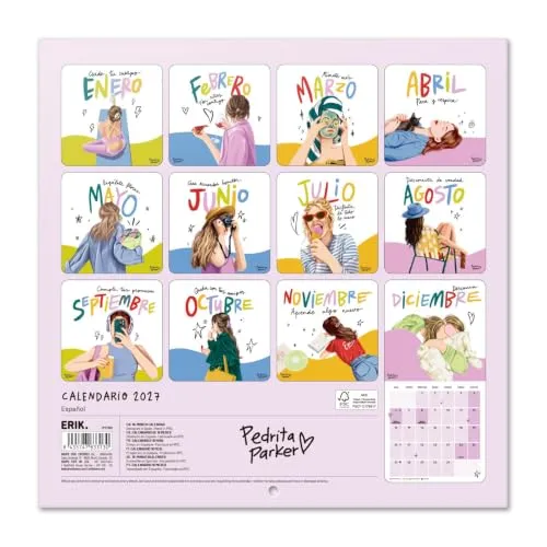 Erik Pedrita Parker Wandkalender 2027 Familienkalender