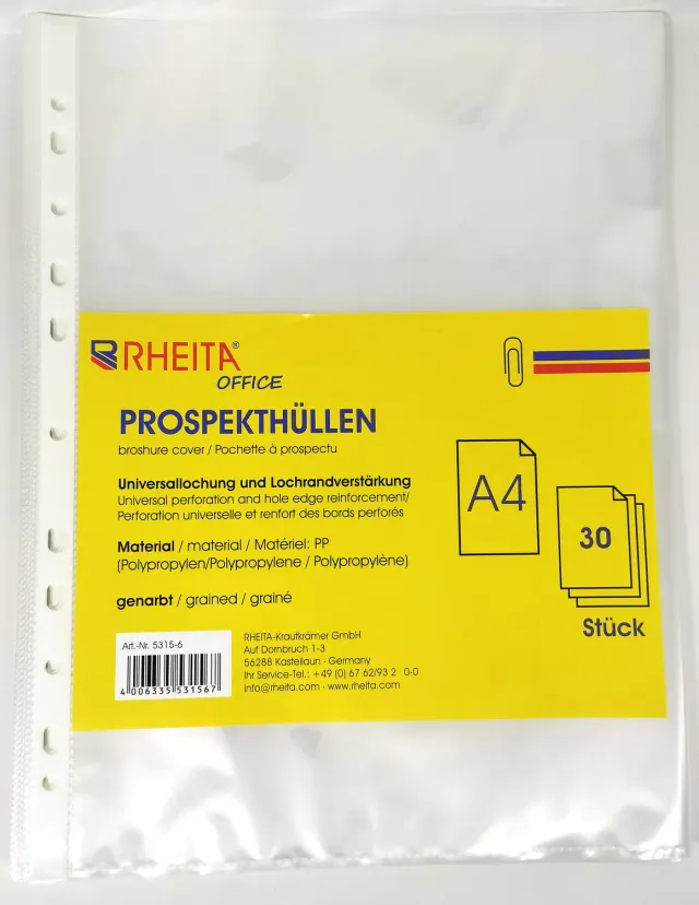RHEITA PP-Prospekthülle DIN A4