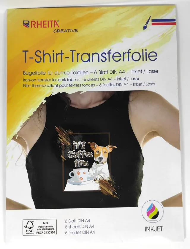 RHEITA T-Shirt Transferfolie A4 Bügelfolie 6 Blatt