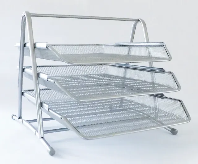 RHEITA Mesh Dokumentenablage Metall silber 3 Schübe