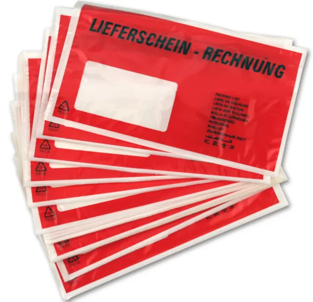 RHEITA Begleitpapiertaschen DL rot selbstklebend 100 Stück