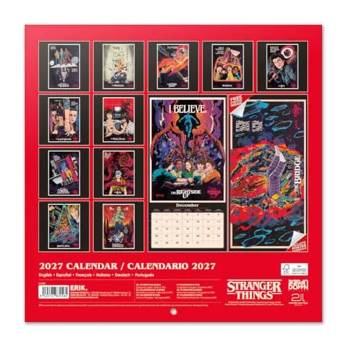 Erik Stranger Things Wandkalender 2027 30x30 cm offiziell