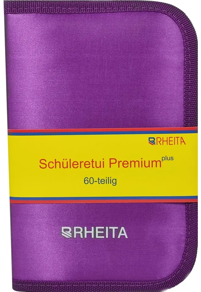 RHEITA Schüleretui Premium 60-teilig violett abwaschbar