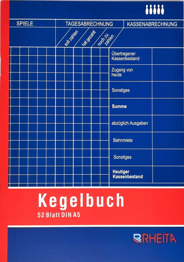 Rheita Kegelbuch DIN A5 104 Seiten farbiger Einband