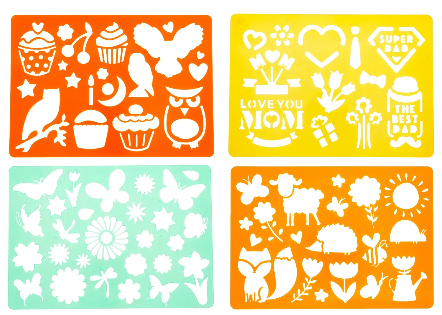 TSI 46434 Malschablonen Set 26x18cm 4er bunt