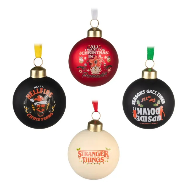 Erik Stranger Things Weihnachtskugeln Glas 4er-Set