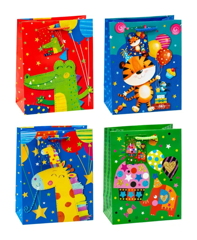TSI Tierparty 86014 Geschenktüten 12er Pack matt