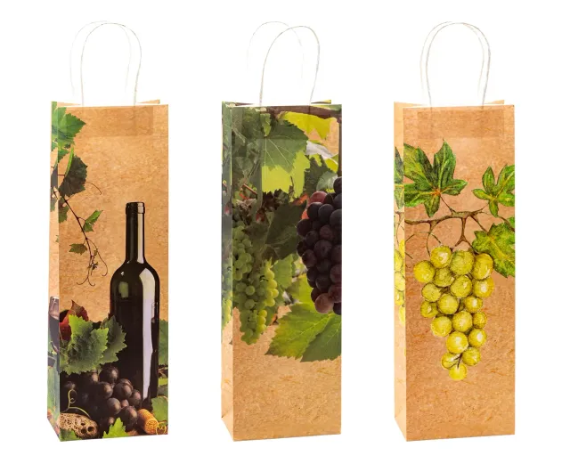TSI K3T Geschenktüten Wein Kraftpapier Flasche 12er Pack