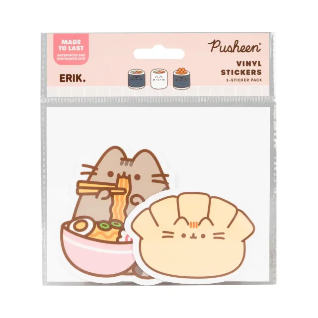 Erik Pusheen Sushi Roll Sticker wasserfest wiederverwendbar