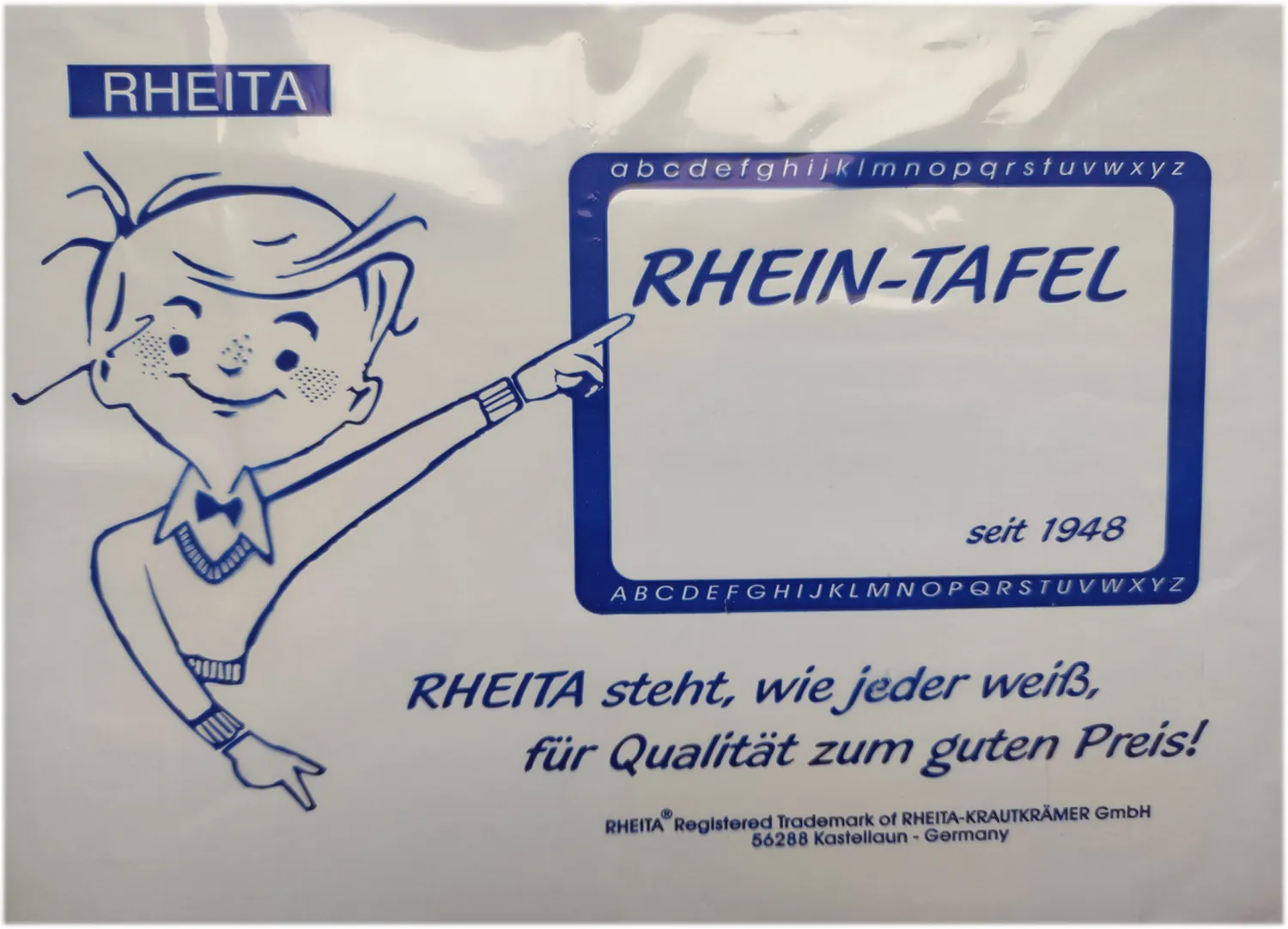 RHEITA Premium Schiefertafel Naturholz liniert kariert