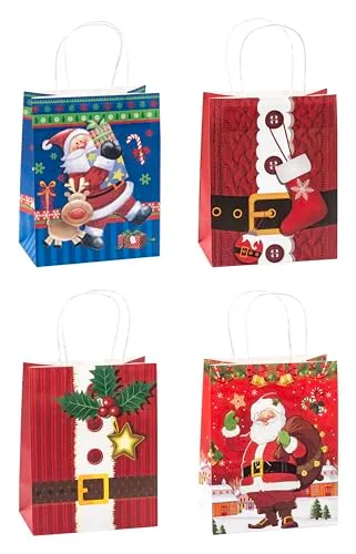 TSI Weihnachten Kraftpapier 88019 Geschenktüten 12er