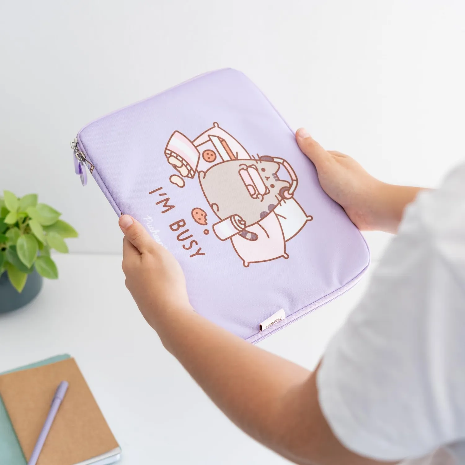 Erik Pusheen Cat Tablet-Schutzhülle bis 10 Zoll aus Polyester