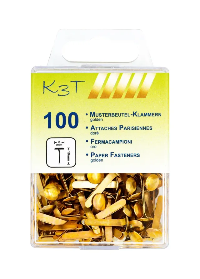 TSI K3T Musterbeutelklammern Gold 17 mm