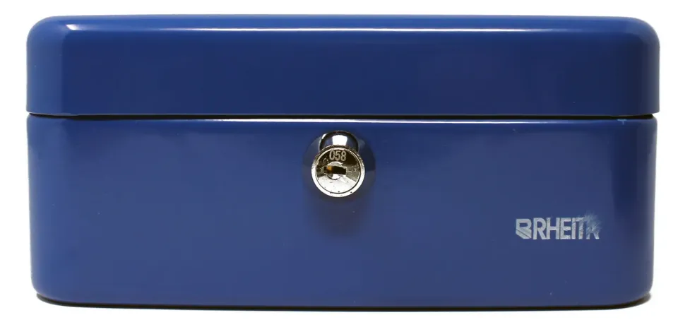 RHEITA Geldkassette Metall blau 150x110x80 mm mit Einsatz