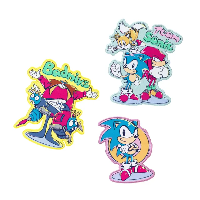 Erik Sonic Bügelbilder 3er-Set gestickt Polyester