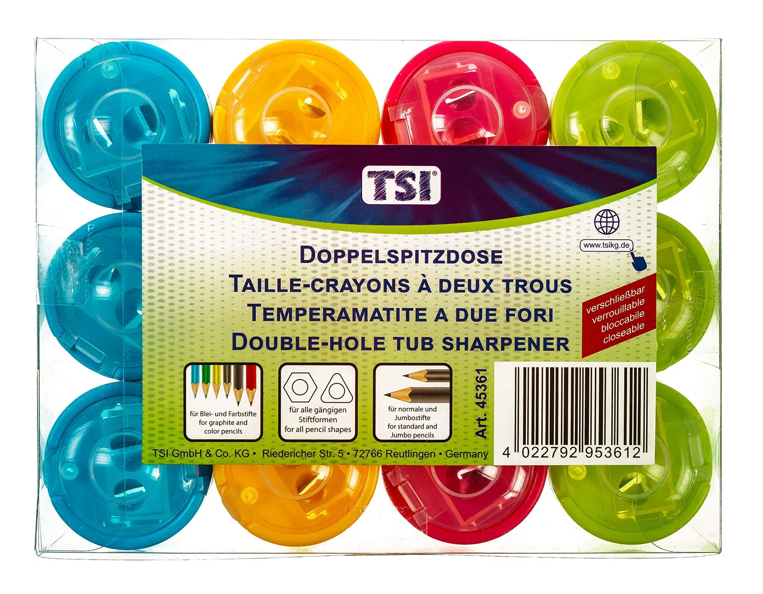 TSI 45361 Doppelspitzdose rund 12er-Packung