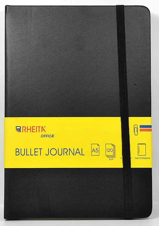 RHEITA Bullet Journal DOTS 120 Blatt schwarz PU