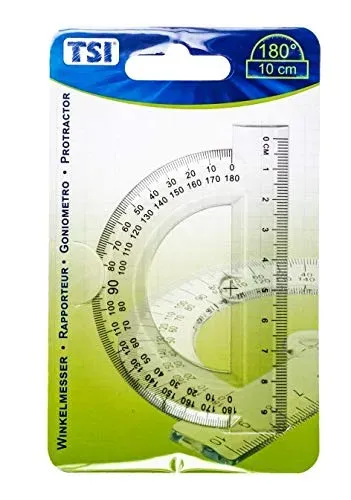 TSI 46208 Winkelmesser 180 Grad mit Lineal transparent