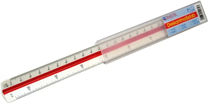 RHEITA Dreikant-Reduktionsmaßstab 30 cm 12 Skalen