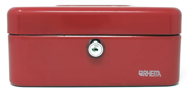RHEITA Geldkassette Metall rot 150x110x80 mit Einsatz