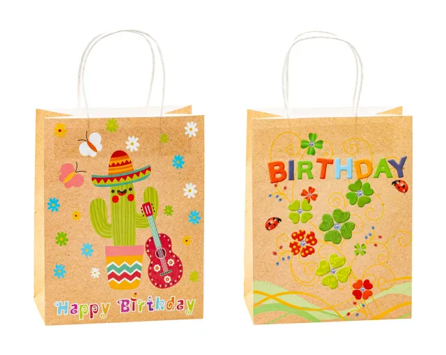TSI K3T 88215 Geschenktüten Kindergeburtstag 12er Kraftpapier