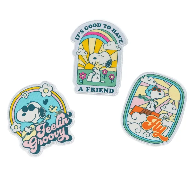 Erik Peanuts Snoopy Bügelbilder 3er-Set gestickt Polyester