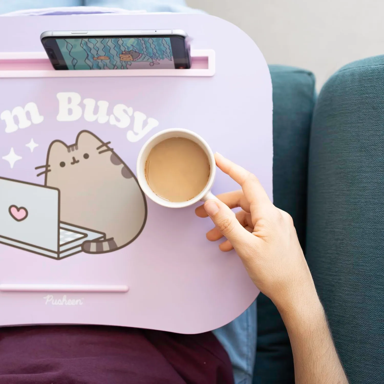 Erik Pusheen Laptopkissen 34 x 44 cm rosa ergonomisch