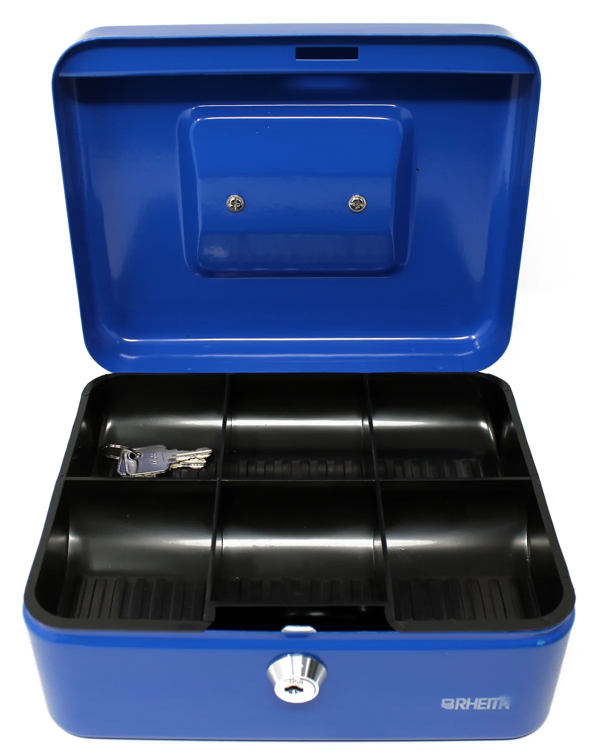RHEITA Geldkassette Metall blau 150x110x80 mm mit Einsatz