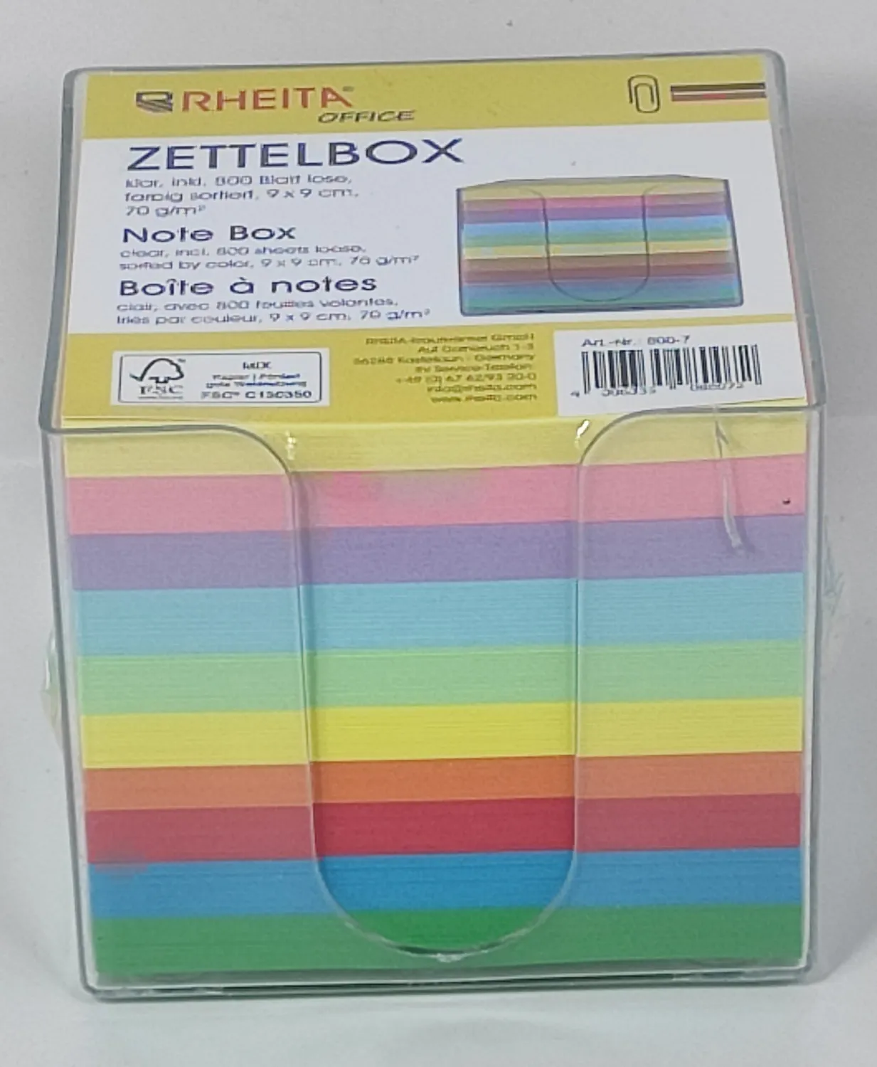 Rheita-Krautkrämer Zettelbox 9x9 cm 800 Blatt