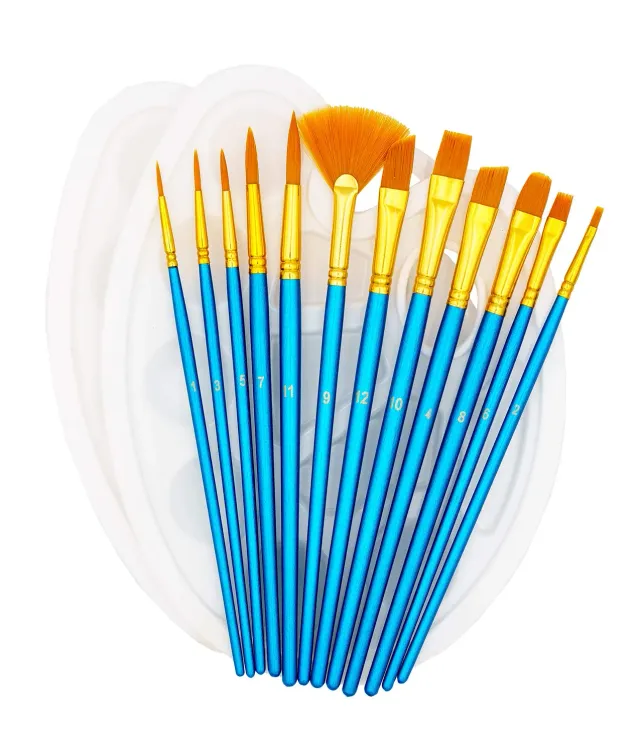 TSI 49052 Nylonpinsel-Set 12-teilig mit 2 Mischpaletten