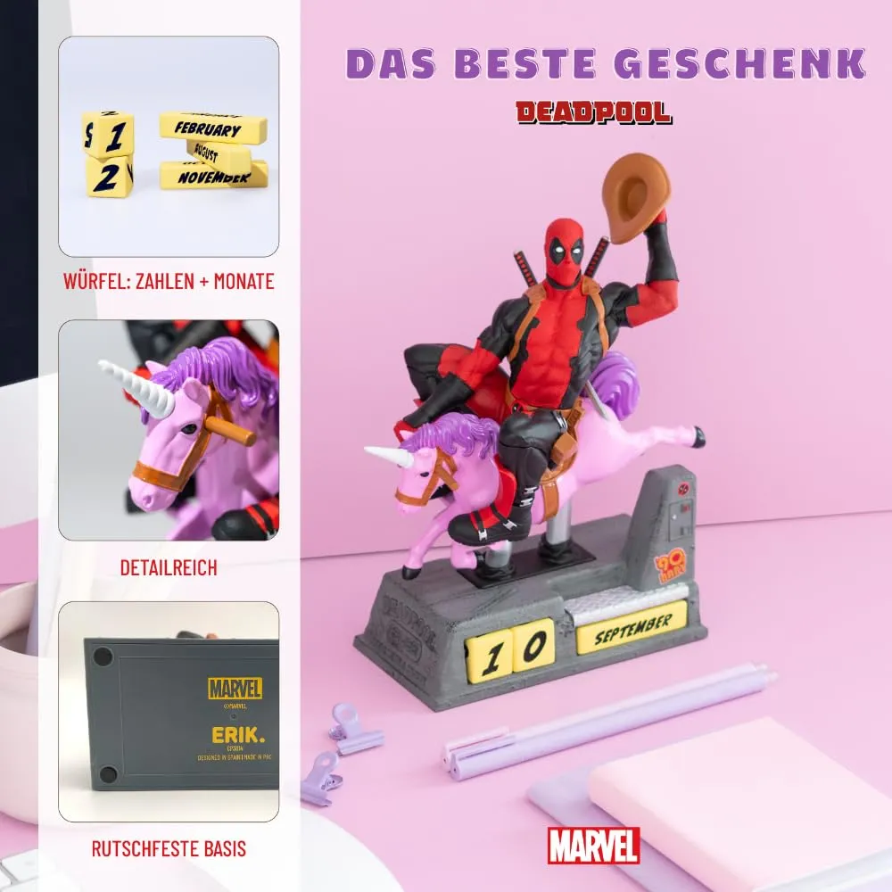 Erik Marvel Deadpool ewiger Kalender 3D Figur