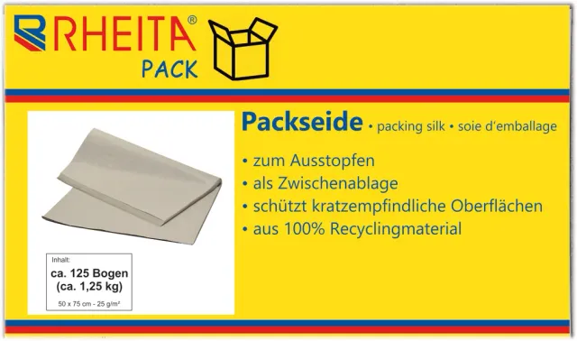 RHEITA Packseide lichtgrau 50x75 cm 1,25 kg Packung