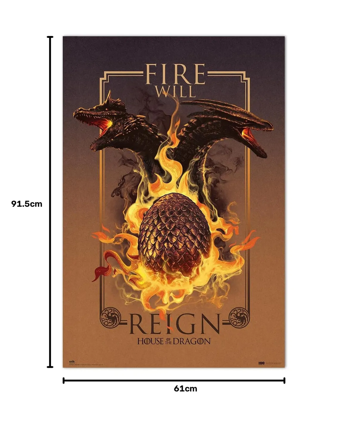 Erik House of the Dragon Fire Will Reign Poster 61x91,5 cm