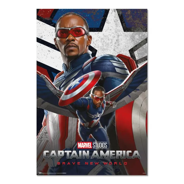 Erik Captain America Poster Marvel Brave New World Anthony Mackie Sam Wilson