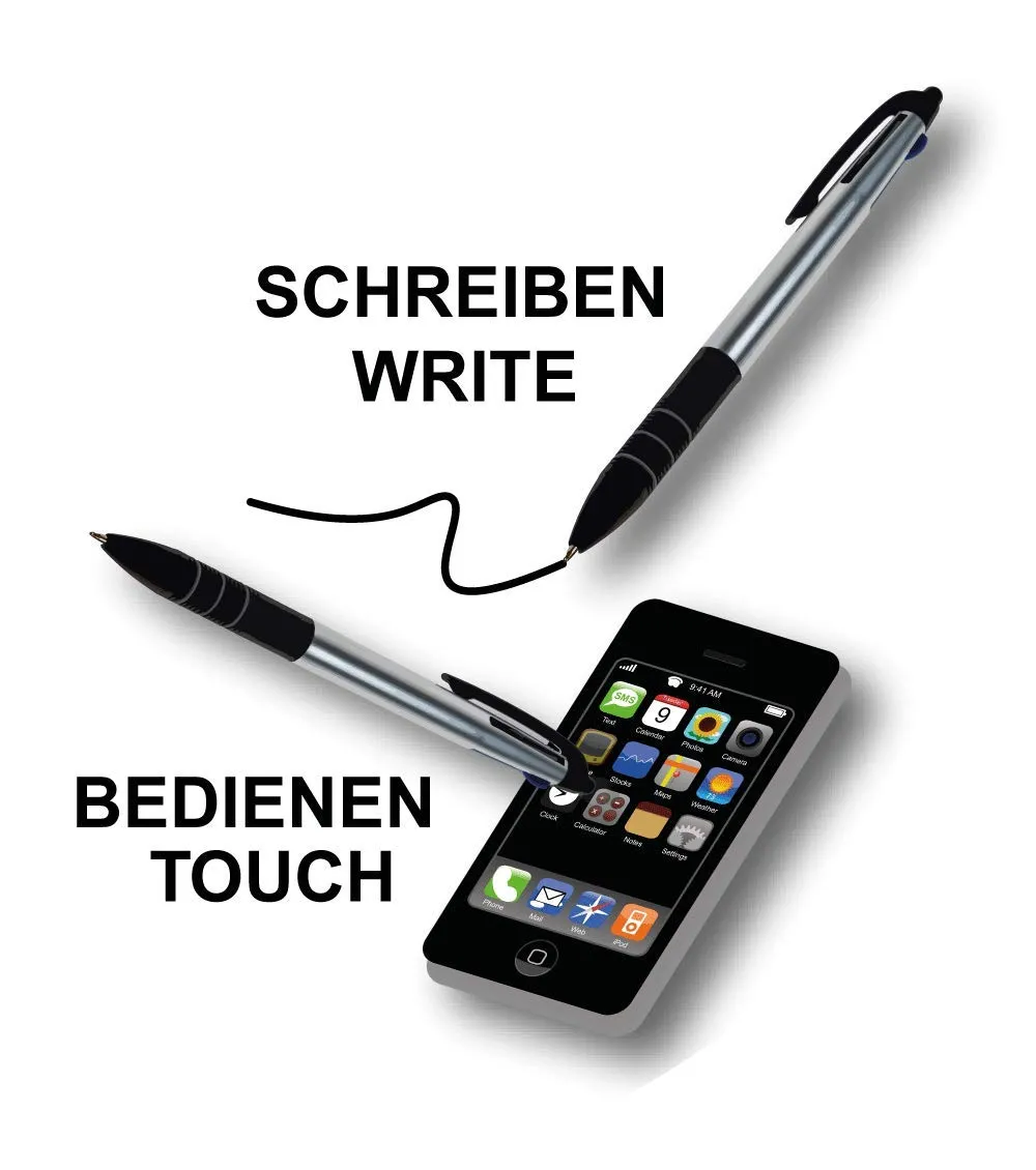 TSI 20111 3-Farb Touchscreen Kugelschreiber rot blau schwarz
