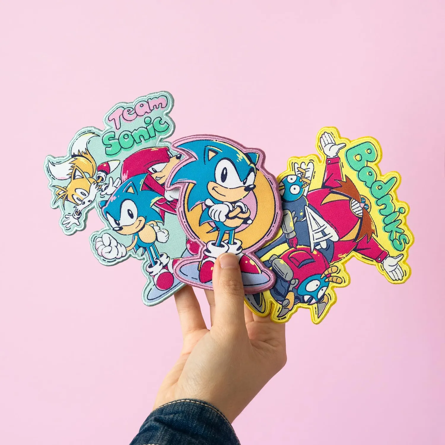 Erik Sonic Bügelbilder 3er-Set gestickt Polyester