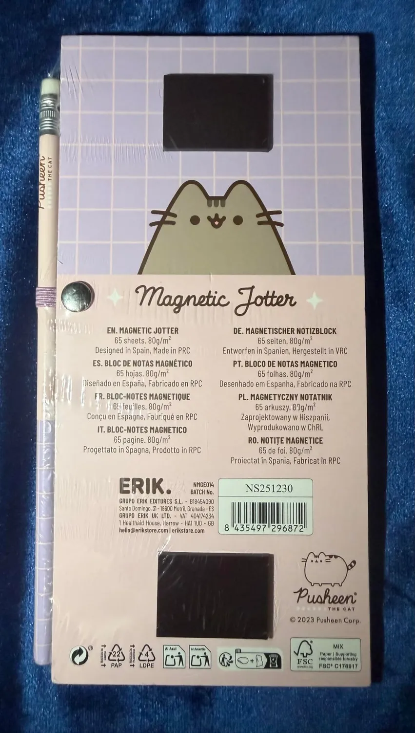 Erik Pusheen Moments Notizblock magnetisch 10x21cm 65 Blatt