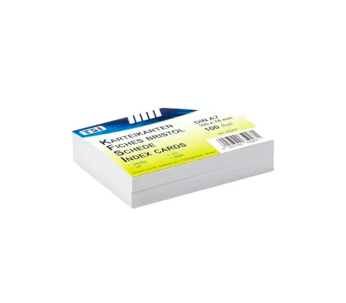 TSI 65907 Karteikarten blanko DIN A7 100 Stück weiß