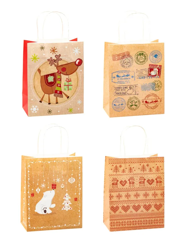 TSI Geschenktüten aus Kraftpapier Weihnachten