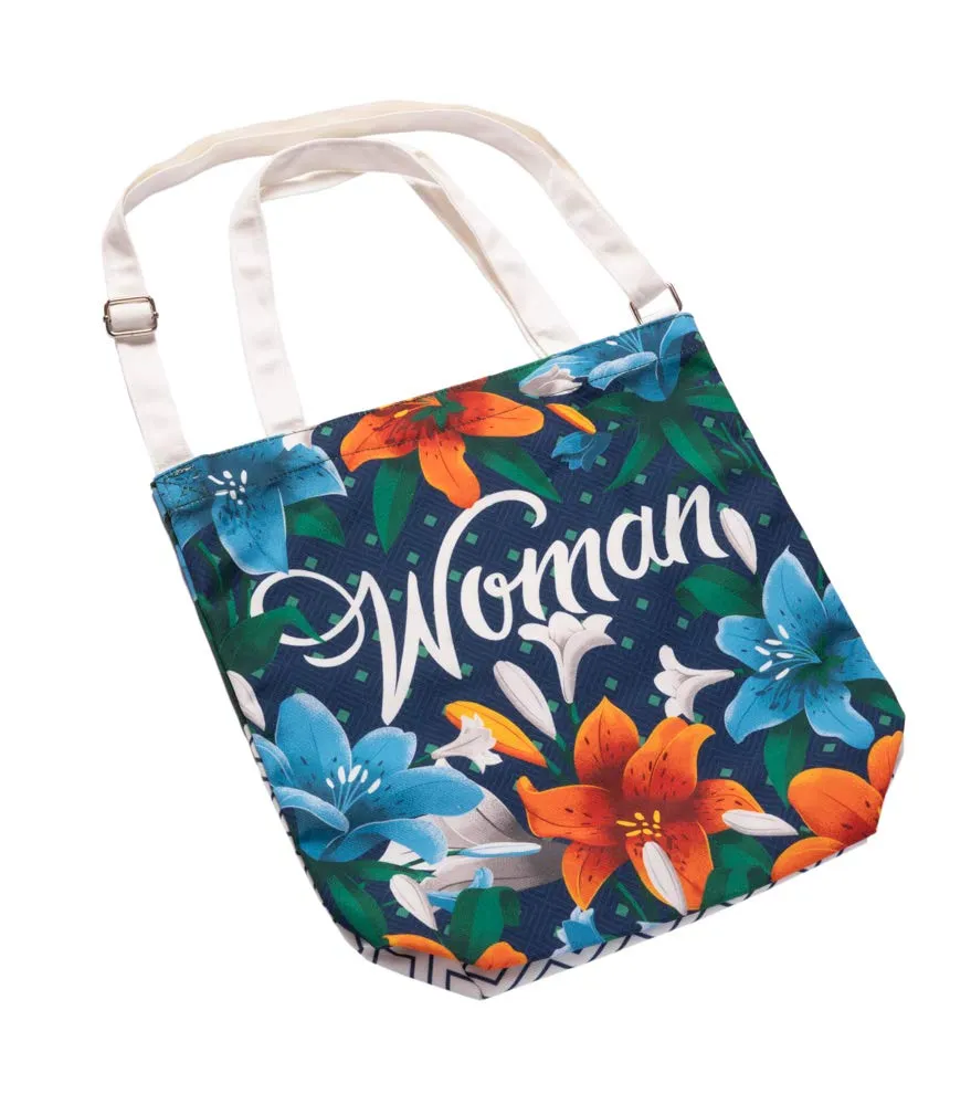 Erik Frida Kahlo Shopper Blau Blumen Polyester