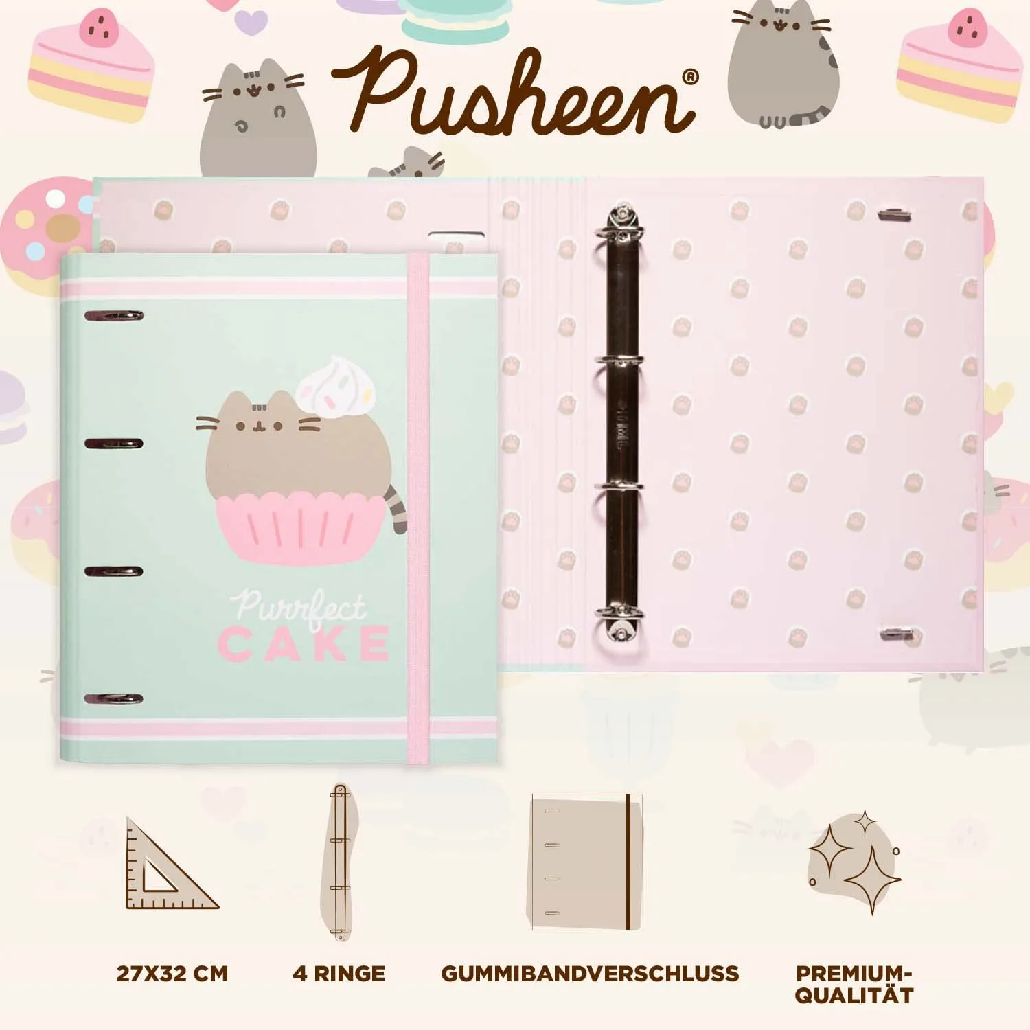 Erik Pusheen Foodie Ringordner A4 4 Ringe