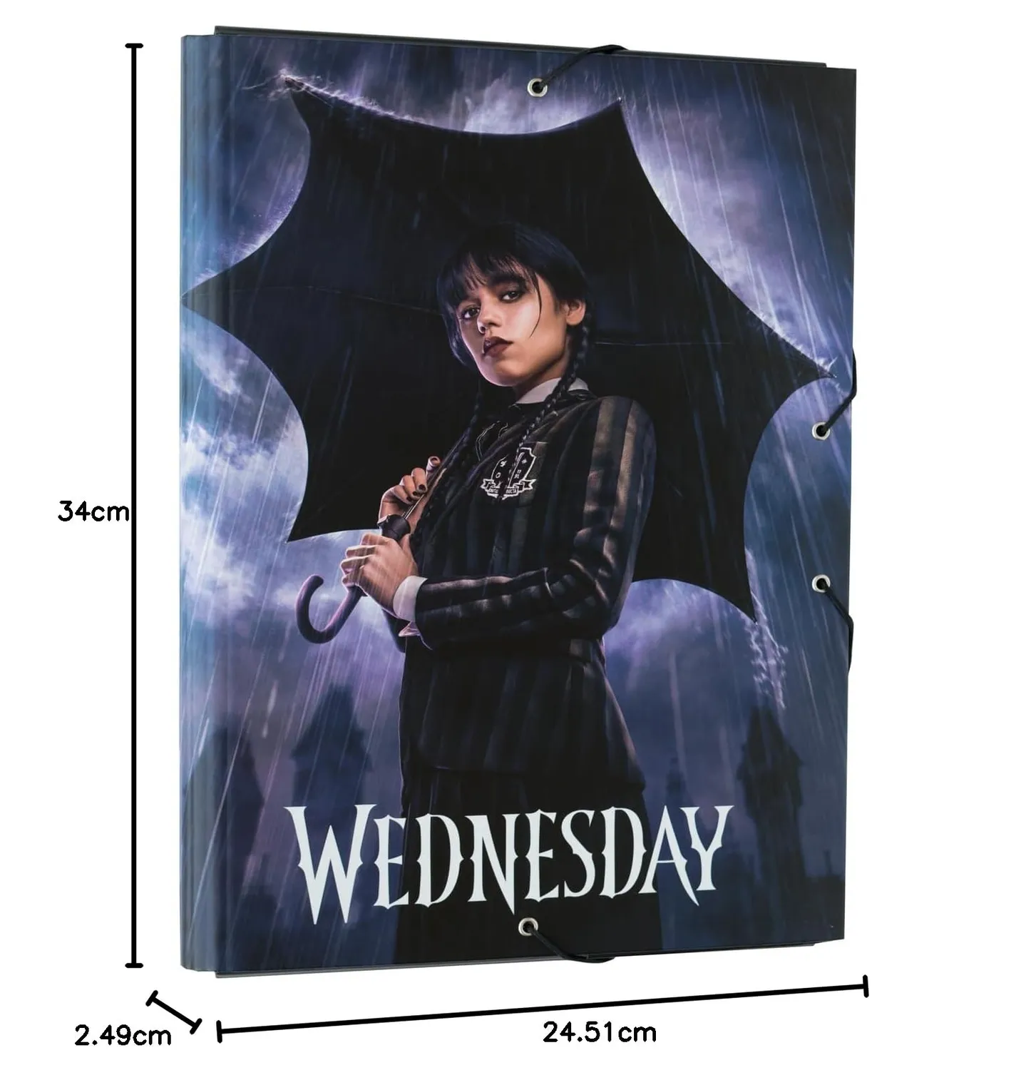Erik Wednesday Addams Sammelmappe A4 3 Klappen robust