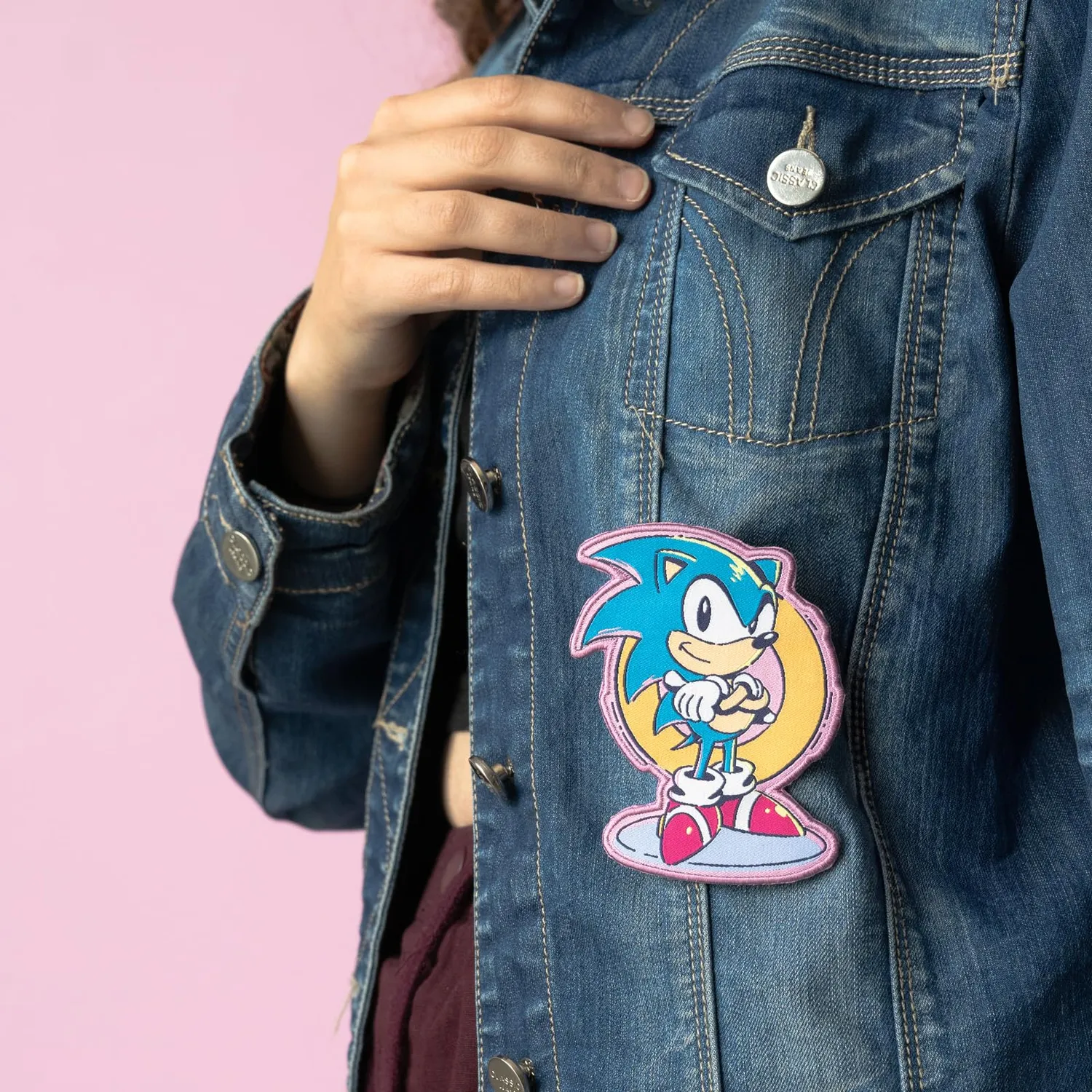 Erik Sonic Bügelbilder 3er-Set gestickt Polyester