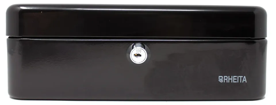 RHEITA Geldkassette Metall schwarz 250x180x80mm mit Einsatz