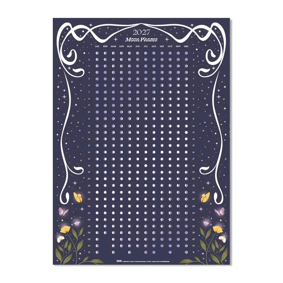 Erik Astral Mondkalender 2027 Wandkalender Poster nachleuchtend