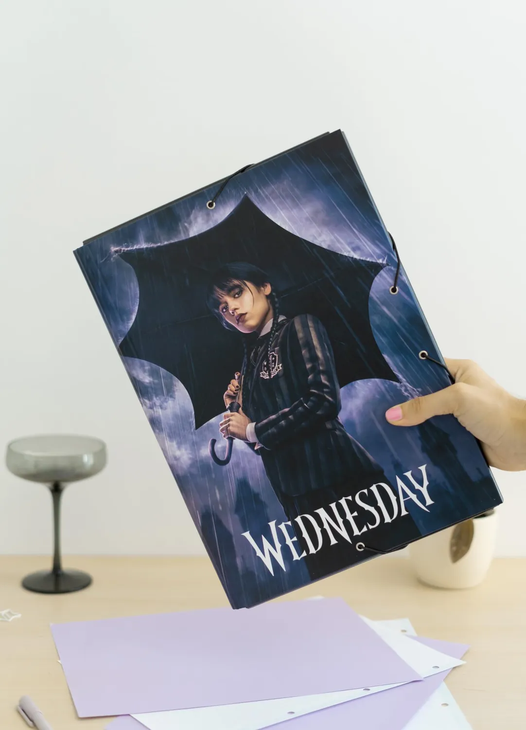 Erik Wednesday Addams Sammelmappe A4 3 Klappen robust
