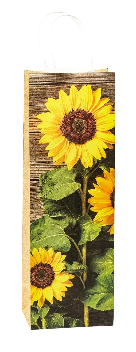 TSI Sonnenblume 88282 Geschenktüten 3er Flasche Kraftpapier