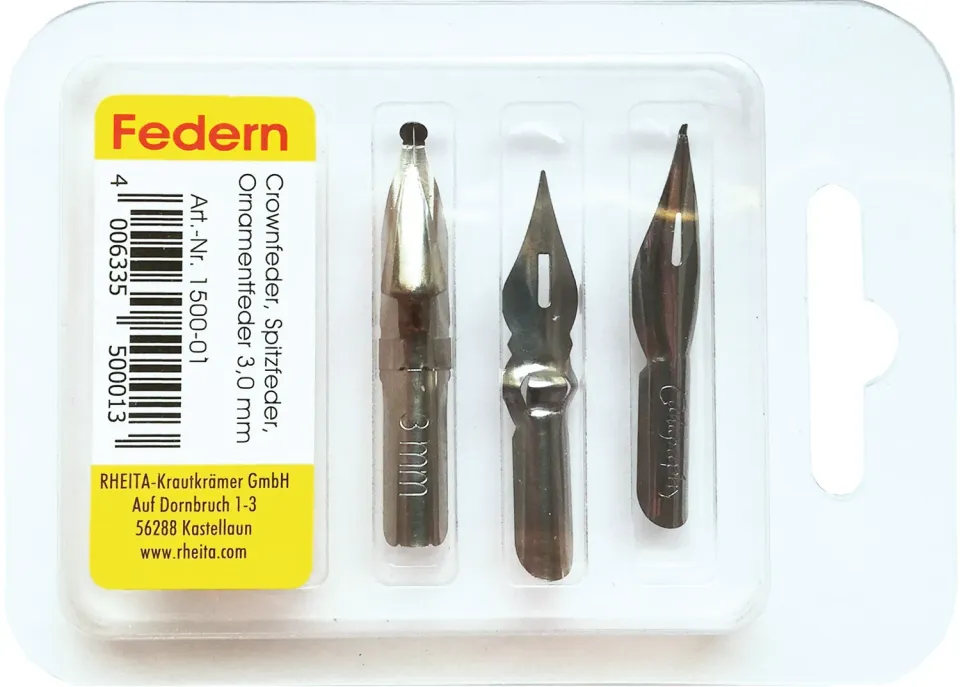 RHEITA Federnset 3 mm Crown Spitz Ornament 3 Stück