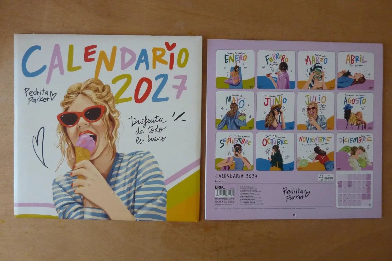 Erik Pedrita Parker Wandkalender 2027 Familienkalender