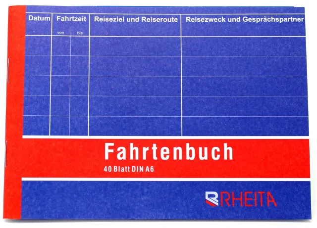 Rheita Fahrtenbuch A6 40 Blatt Auto